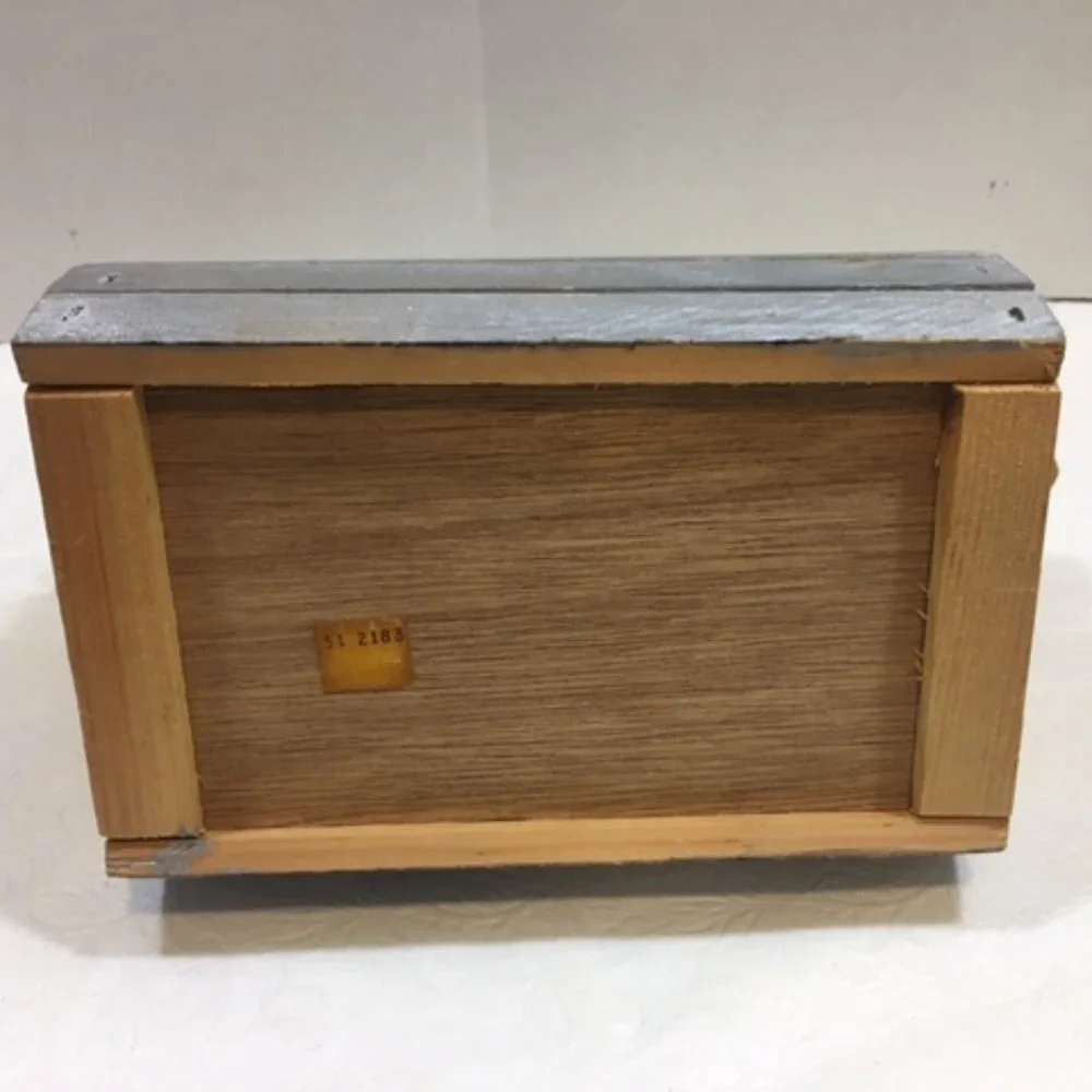 VTG Swan Wood Slat Napkin Holder Basket Planter Handmade Country Style